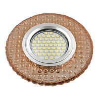 Светильник DLS-L143 GU5.3 GLASSY/LIGHT TEA GU5.3 встраив. доп. светодиод. подсветка 3Вт без лампы стекло Fametto UL-00003885