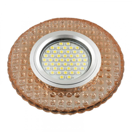 Светильник DLS-L143 GU5.3 GLASSY/LIGHT TEA GU5.3 встраив. доп. светодиод. подсветка 3Вт без лампы стекло Fametto UL-00003885 Светильник DLS-L143 GU5.3 GLASSY/LIGHT TEA GU5.3 встраив. доп. светодиод. подсветка 3Вт без лампы стекло Fametto UL-00003885