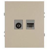 Розетка комбинированная СП Arktik RJ45 + TV 16А IP20 250В шампань Эра Б0070497
