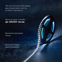 Лента светодиодная 24В SMD2835 9.6Вт/м 120 LED/м 6500К 10мм IP20 (уп.5м) Rexant 141-639