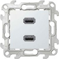 Розетка USB 2-м СП Simon 24 IP20 коннектор механизм бел. Simon 2411090-030