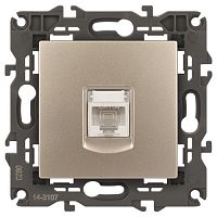 Розетка компьютерная 1-м Elegance 14-3107-04 RJ45 IP20 механизм шампань Эра Б0034305