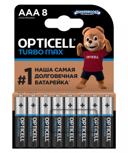 Элемент питания алкалиновый AAA/LR03 (блист. 8шт) Turbo Max Opticell 6053008 Элемент питания алкалиновый AAA/LR03 (блист. 8шт) Turbo Max Opticell 6053008