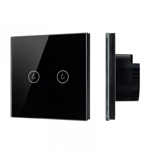 Выключатель сенсорный SWT-OMALI-S02-ZB-BK 10А 250В Zigbee стекло Arlight 050040 Выключатель сенсорный SWT-OMALI-S02-ZB-BK 10А 250В Zigbee стекло Arlight 050040