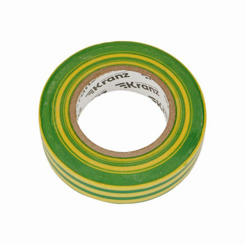 Изолента ПВХ 0.13х19мм 25м желт./зел. (уп.5шт) Kranz KR-09-2207 фото 4