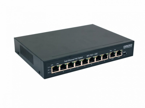 Коммутатор PoE SW-20820(120Вт) Fast Ethernet на 10 RJ45 портов OSNOVO 13233 Коммутатор PoE SW-20820(120Вт) Fast Ethernet на 10 RJ45 портов OSNOVO 13233