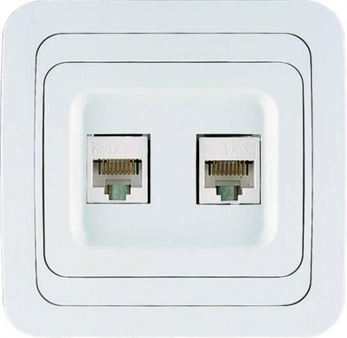 Розетка компьютерная 2-м СП Mimoza 16А IP20 кат.5 бел. Makel 12036 Розетка компьютерная 2-м СП Mimoza 16А IP20 кат.5 бел. Makel 12036