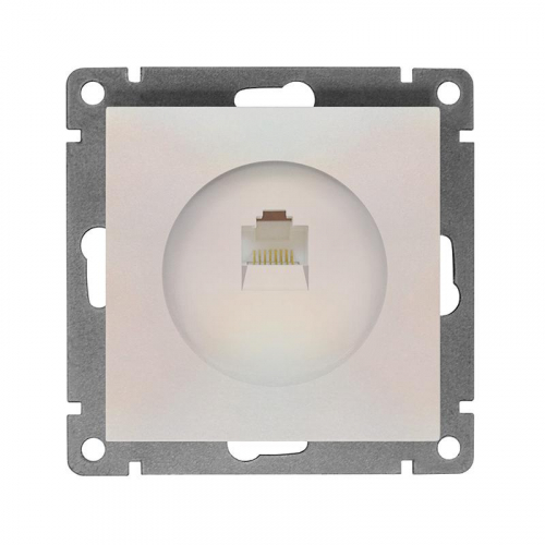 Розетка компьютерная 1-м СП Афина RJ45 кат.5E механизм жемчуж. Universal A0051-OBr
