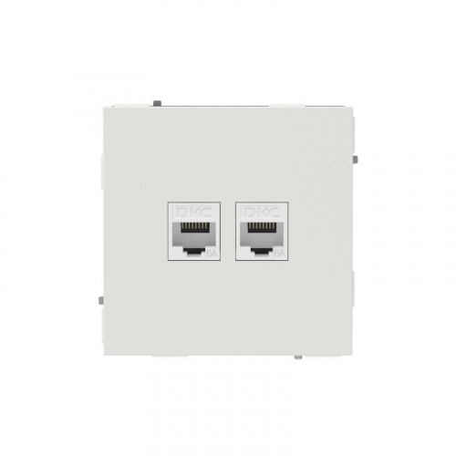 Розетка компьютерная 2-м KANT RJ45 кат.6A без шторки бел. песок DKC 7010674 Розетка компьютерная 2-м KANT RJ45 кат.6A без шторки бел. песок DKC 7010674