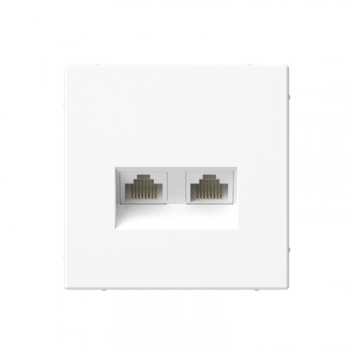 Розетка компьютерная 2-м ArtGallery RJ45 + RJ45 кат.5E механизм лотос SE GAL001385