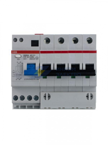 Выключатель автоматический дифференциального тока 4п C 16А 30мА тип AC 6кА DS204 6мод. ABB 2CSR254001R1164 фото 3