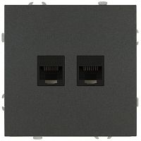 Розетка информационная 2-м СП Galaxy RJ45 16А IP20 250В графит Эра Б0070766