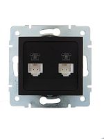 Розетка телефонная 2-м СП Karina RJ11 механизм черн. бархат LEZARD 707-4288-138