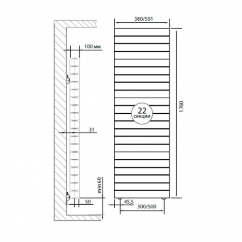 Радиатор PianoForte Tower 500 new 22 секц. биметал. Silver Satin Royal Thermo НС-1176350 фото 3 Радиатор PianoForte Tower 500 new 22 секц. биметал. Silver Satin Royal Thermo НС-1176350 фото 3