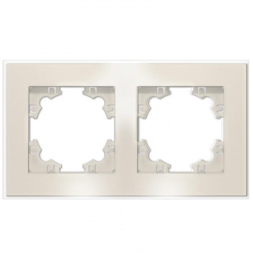 Рамка 2-м Афина стеклянная сл. кость (ivory) UNIVersal 2273 Рамка 2-м Афина стеклянная сл. кость (ivory) UNIVersal 2273