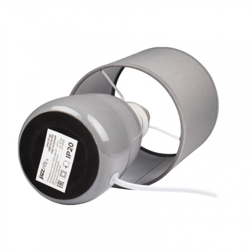 Светильник настольный JH2-02-gy E14 IP20 130х130х255мм керамика; ткань; PVC-пластик сер. JazzWay 5062320 фото 3 Светильник настольный JH2-02-gy E14 IP20 130х130х255мм керамика; ткань; PVC-пластик сер. JazzWay 5062320 фото 3
