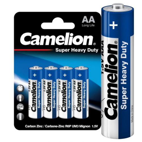 Элемент питания солевой AA/R6 R6P-BP4B BL-4 син. (блист.4шт) Camelion 3215 фото 2