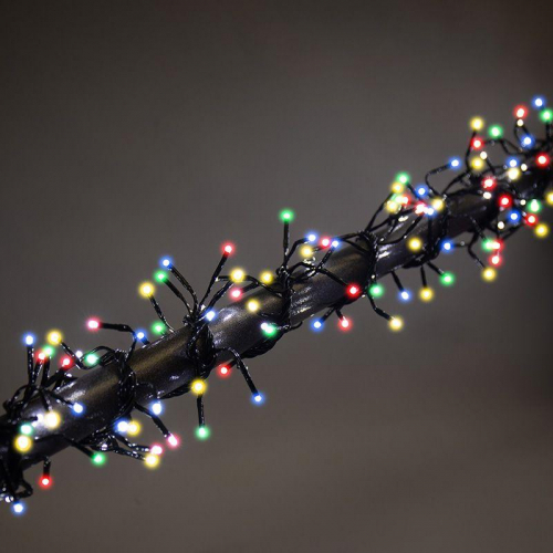 Гирлянда светодиодная "Кластер LED" 3м 288LED мультиколор 14Вт 220-240В IP20 провод ПВХ темн. зел. Neon-Night 303-629 фото 6