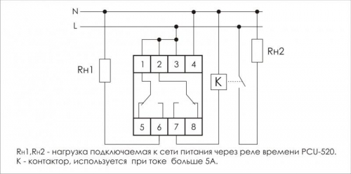 Реле времени PCU-520 2х8А 230В 2 перекл. IP20 многофункц. монтаж на DIN-рейке F&F EA02.001.012 фото 2