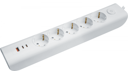 Удлинитель 3х3м с заземл. 16А IP20 95 691 NPE-USB06-05-300-ESC-3X1-PD20W 2хUSB-C + USB-A с выкл. бел. NAVIGATOR 95691