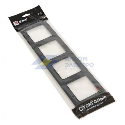 Рамка 4-м Стокгольм черн. PROxima EKF EAM-G-303-30 фото 3