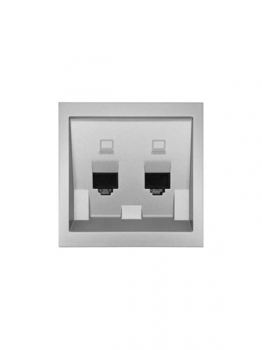 Розетка компьютерная 2-м СП ZIMA IP20 механизм сер. матов. LEZARD 704-7488-141