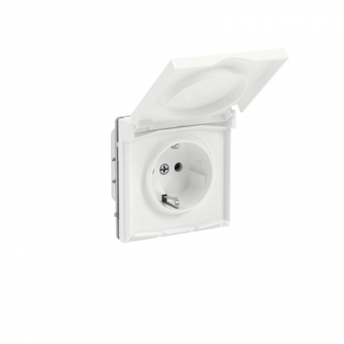 Розетка силовая KANT IP44 2P+E защ. шторки с крышкой бел. магнолия DKC 7000013 фото 2 Розетка силовая KANT IP44 2P+E защ. шторки с крышкой бел. магнолия DKC 7000013 фото 2