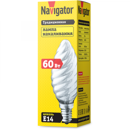 Лампа накаливания 94 331 NI-TC-60-230-E14-FR Navigator 94331 фото 2