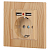 Розетка 1-м СП Accent 6-410-11 16А IP20 250В P+E Schuko + 2хUSB защ. шторки сосна Intro Б0063720