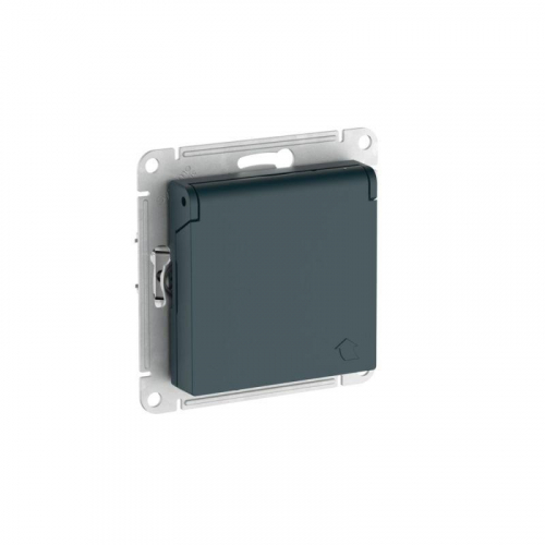 Розетка AtlasDesign 16А IP20 с заземл. защ. шторки с крышкой быстрозажим. клем. механизм изумруд SE ATN000846S фото 5