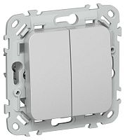 Выключатель проходной 2-кл. СП FLITE ВС62-1-0-ФлА 10А механизм алюм. IEK FI-V22-0-10-1-K47