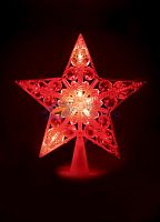 Светильник светодиодный &amp;quot;Звезда&amp;quot; 16.5см 10LED наконечник на елку Космос KOC_STAR_Red