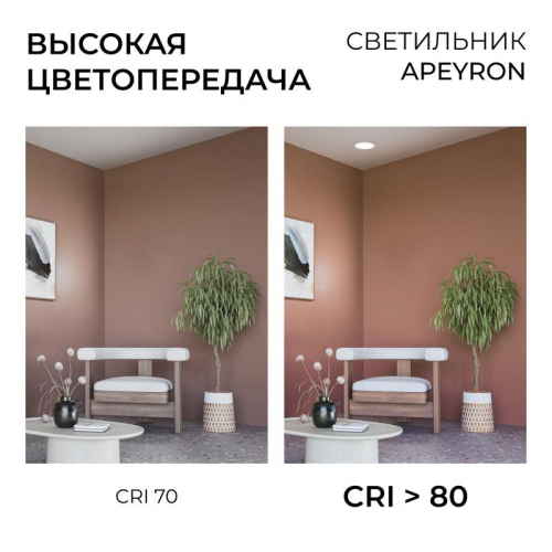 Панель светодиодная встраив. 3 ССT 10Вт 230В/50Гц 800лм 3-4-6.5К IP44 d126х26мм круг Apeyron 06-161 фото 12