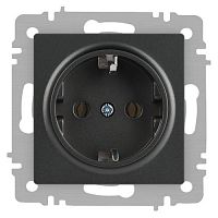 Розетка 1-м СП Accent 6-202-07 16А IP20 250В 2P+E Schuko графит Intro Б0063697