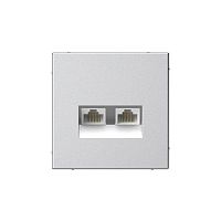 Розетка компьютерная 2-м ArtGallery RJ45 + RJ45 кат.5E механизм алюм. SE GAL000385