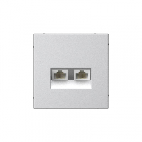 Розетка компьютерная 2-м ArtGallery RJ45 + RJ45 кат.5E механизм алюм. SE GAL000385