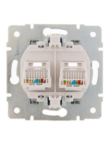 Розетка компьютерная 2-м СП Karina RJ45 механизм матов. серебр. LEZARD 707-4388-141 фото 3