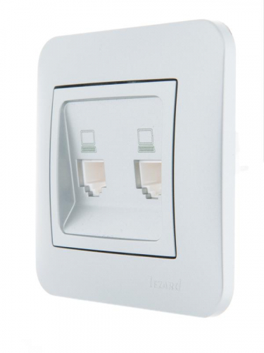 Розетка компьютерная + телефонная 2-м СП Karina RJ45 + RJ11 механизм матов. серебр. LEZARD 707-4388-143 фото 4 Розетка компьютерная + телефонная 2-м СП Karina RJ45 + RJ11 механизм матов. серебр. LEZARD 707-4388-143 фото 4