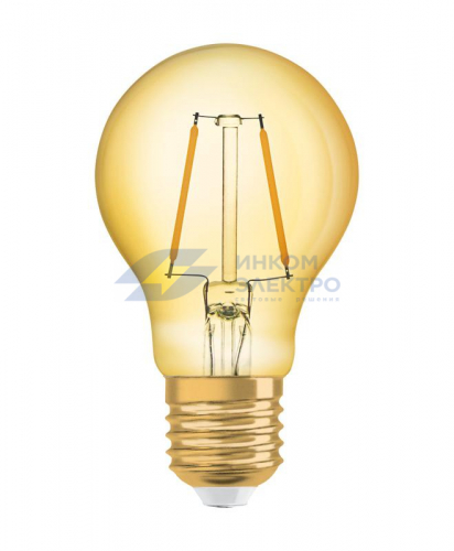 Лампа светодиодная филаментная Vintage 1906 LED CL A FIL GOLD 22 non-dim 2.5W/824 2.5Вт 2400К тепл. бел. E27 220лм 220-240В (замена 22Вт) зол. OSRAM 4058075293199