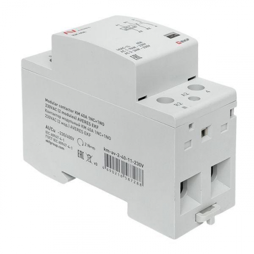 Контактор модульный КМ 40А 1NC+1NO 230В AC (2 мод.) AVERES EKF km-av-2-40-11-230V фото 9 Контактор модульный КМ 40А 1NC+1NO 230В AC (2 мод.) AVERES EKF km-av-2-40-11-230V фото 9