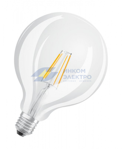 Лампа светодиодная филаментная LED SUPERSTAR+ CL GLOBE125 FIL 100 dim 11W/940 11Вт 4000К нейтр. бел. E27 1521лм G125 угол пучка 320град. 220-240В диммир. (замена 100Вт) прозр. стекло OSRAM 4058075602939