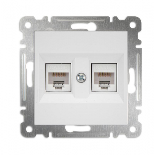Розетка компьютерная 2-м Cat 5 СП 16А IP20 250В Karea механизм бел. Makel 57001036 Розетка компьютерная 2-м Cat 5 СП 16А IP20 250В Karea механизм бел. Makel 57001036