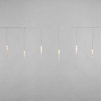 Гирлянда светодиодная "Айсикл" (бахрома) "Сосульки" 1.5х0.25м 10LED тепл. бел. 0.51Вт IP20 провод прозр. Neon-Night 303-067
