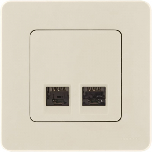 Розетка компьютерная 2-м Inspiria RJ45 кат.6 UTP механизм сл. кость IEK 673841 фото 2