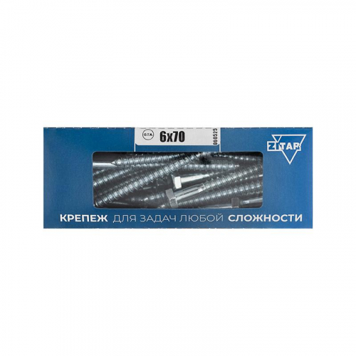 Болт сантехнический 6х70 DIN 571 оцинк. (уп.40шт) Tech-Krep/Zitar 126549 Болт сантехнический 6х70 DIN 571 оцинк. (уп.40шт) Tech-Krep/Zitar 126549