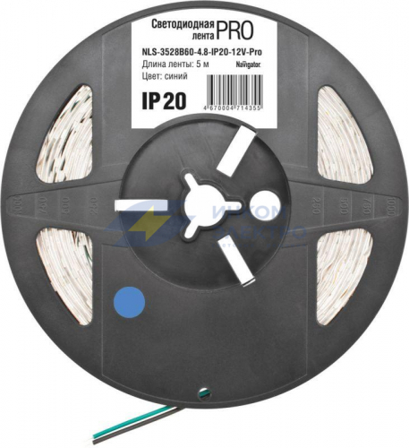 Лента светодиодная 71 435 NLS-3528B60-4.8-IP20-12В-Pro R5 4.8Вт/м (уп.5м) Navigator 71435 Лента светодиодная 71 435 NLS-3528B60-4.8-IP20-12В-Pro R5 4.8Вт/м (уп.5м) Navigator 71435