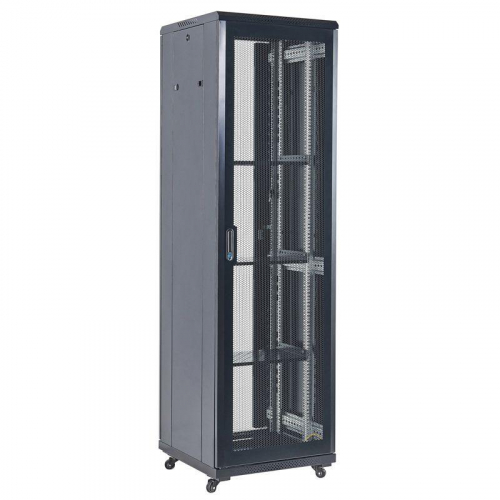 Шкаф напольный 19дюйм 42U 600х800х2054 дверь перфорация перфорир. задн. дверь; боковые съемные стенки RAL9005 Rexant 04-4266-232