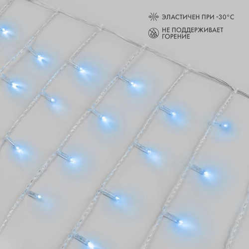 Гирлянда светодиодная "Айсикл" (бахрома) 4.8х0.6м 176LED син. 15Вт 230В IP65 провод прозр. Neon-Night 255-143 фото 2