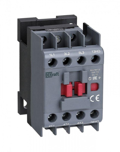 Контактор КМ-102 6А кат. 36В AC 1НО AC-3 AC-4 DEKraft 22055DEK
