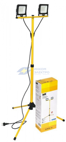 Прожектор светодиодный СДО 06-2х30Ш 6500К IP65 штатив черн. IEK LPDO606-2X030-65-K02
